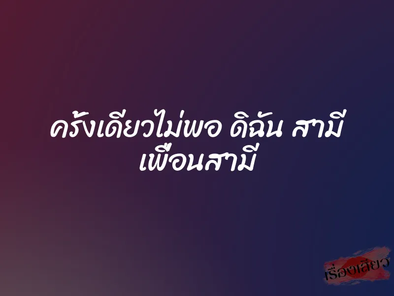 ครั้งเดียวไม่พอ ดิฉัน สามี เพื่อนสามี