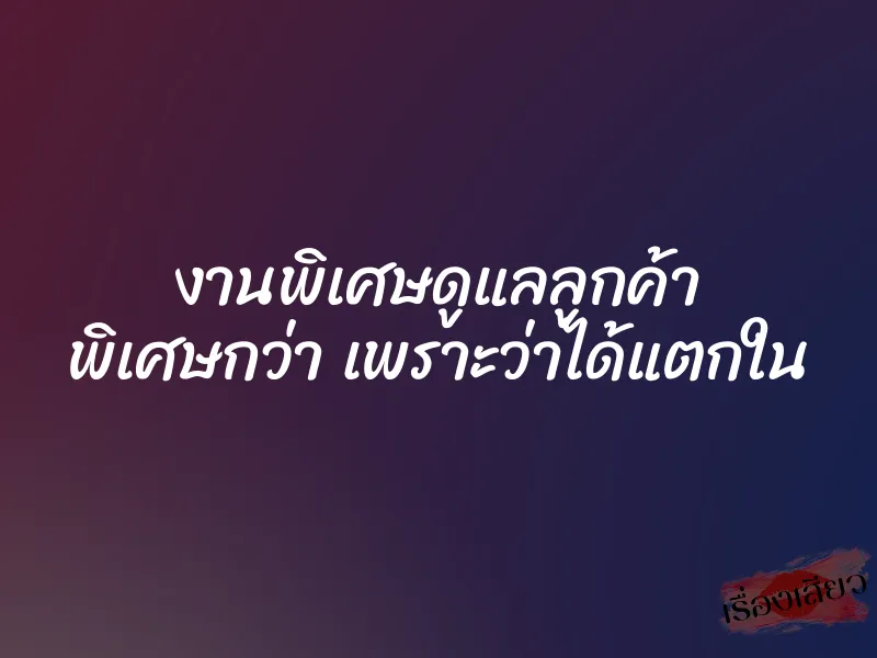 งานพิเศษดูแลลูกค้า พิเศษกว่า เพราะว่าได้แตกใน