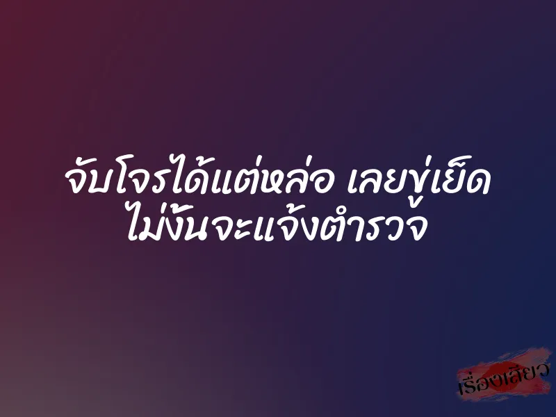 จับโจรได้แต่หล่อ เลยขู่เย็ด ไม่งั้นจะแจ้งตำรวจ