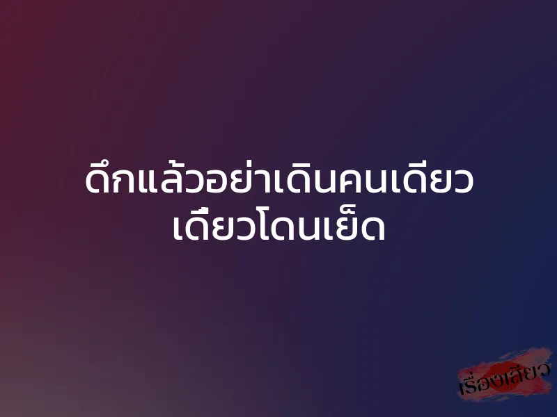 ดึกแล้วอย่าเดินคนเดียว เดี๋ยวโดนเย็ด