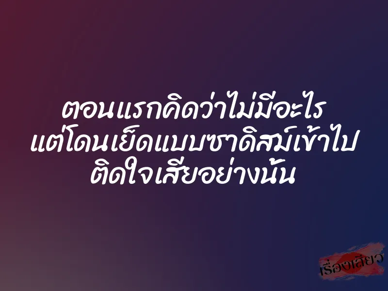 ตอนแรกคิดว่าไม่มีอะไร แต่โดนเย็ดแบบซาดิสม์เข้าไป ติดใจเสียอย่างนั้น