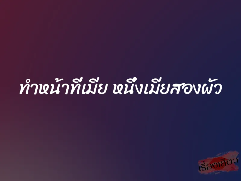 ทำหน้าที่เมีย หนึ่งเมียสองผัว