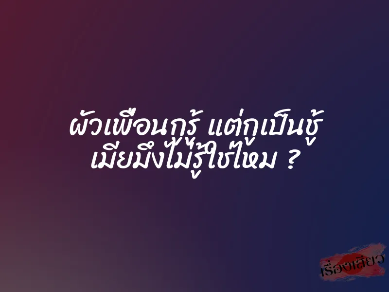 ผัวเพื่อนกูรู้ แต่กูเป็นชู้ เมียมึงไม่รู้ใช่ไหม ?