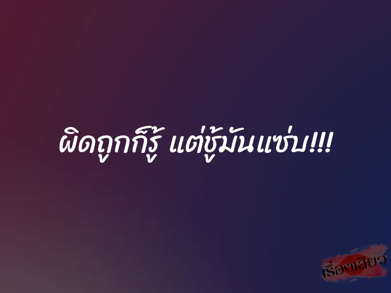 ผิดถูกก็รู้ แต่ชู้มันแซ่บ!!!