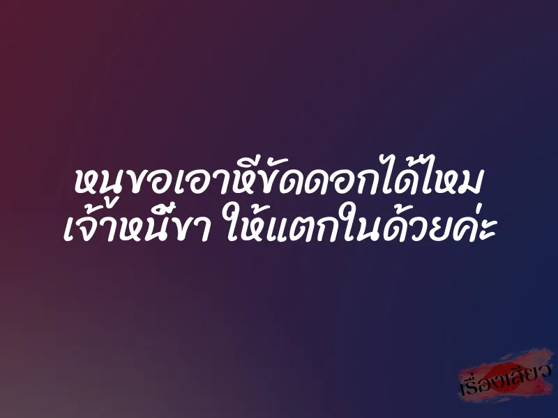 หนูขอเอาหีขัดดอกได้ไหม เจ้าหนี้ขา ให้แตกในด้วยค่ะ