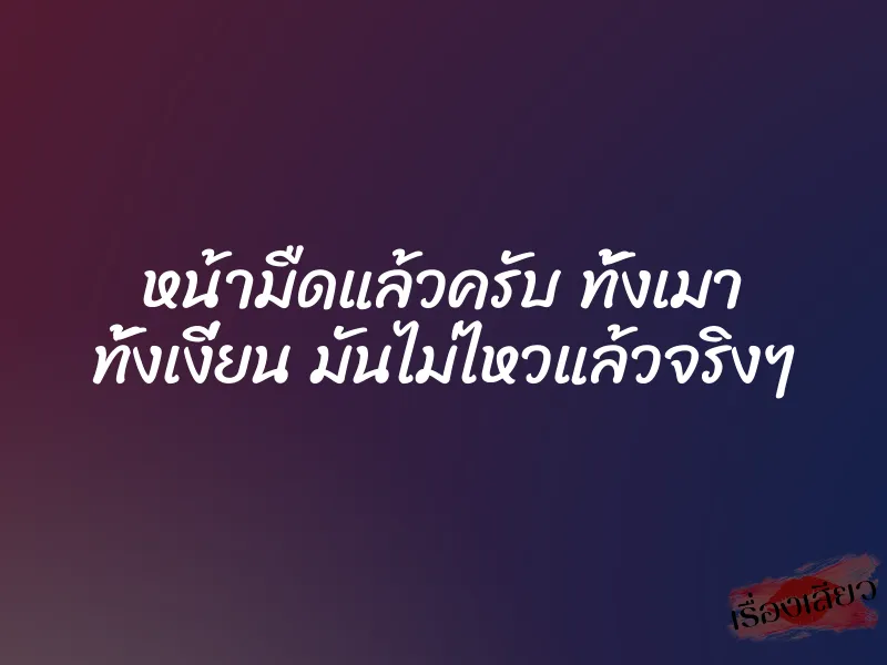 หน้ามืดแล้วครับ ทั้งเมา ทั้งเงี่ยน มันไม่ไหวแล้วจริงๆ