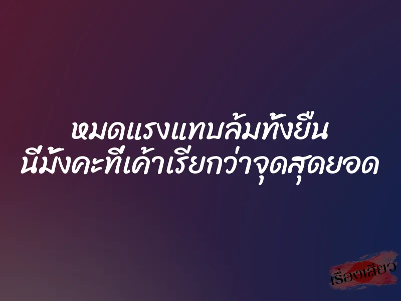 หมดแรงแทบล้มทั้งยืน นี่มั้งคะที่เค้าเรียกว่าจุดสุดยอด