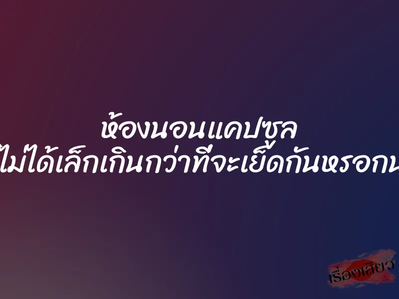 ห้องนอนแคปซูล ก็ไม่ได้เล็กเกินกว่าที่จะเย็ดกันหรอกนะ