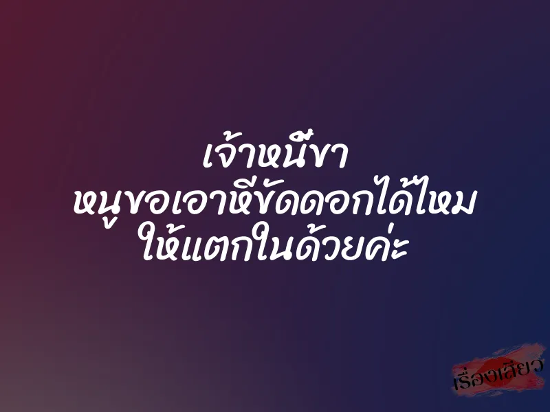 เจ้าหนี้ขา หนูขอเอาหีขัดดอกได้ไหม ให้แตกในด้วยค่ะ