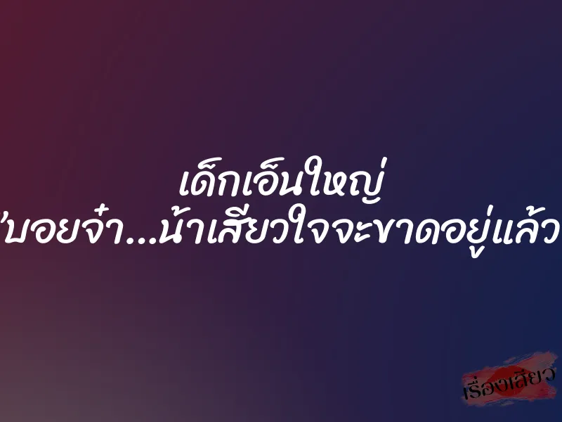 เด็กเอ็นใหญ่ ”บอยจ๋า…น้าเสียวใจจะขาดอยู่แล้ว”