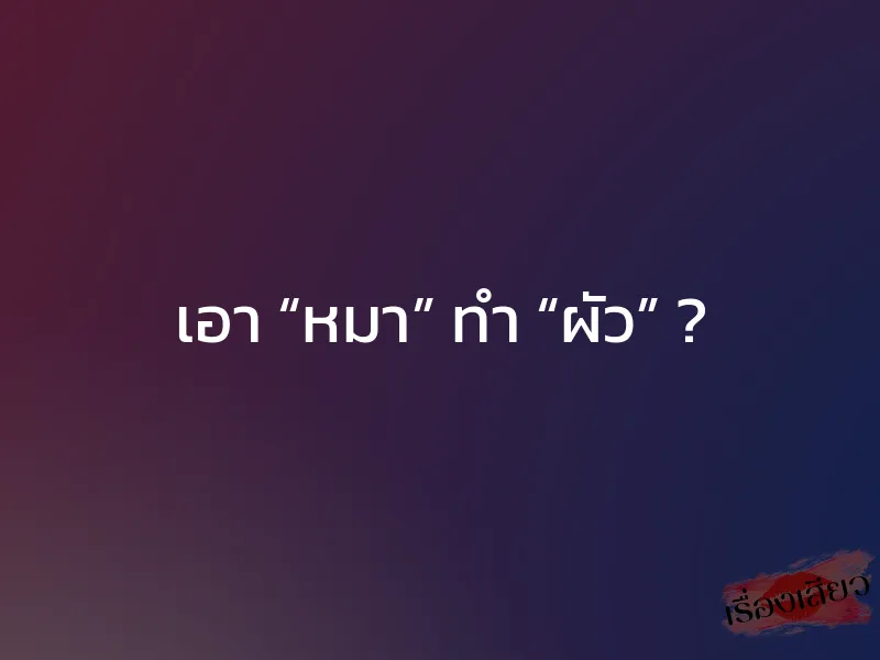 เอา “หมา” ทำ “ผัว” ?