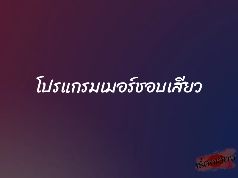 โปรแกรมเมอร์ชอบเสียว