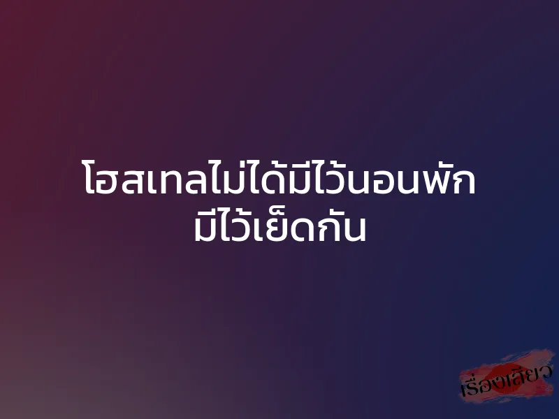 โฮสเทลไม่ได้มีไว้นอนพัก มีไว้เย็ดกัน