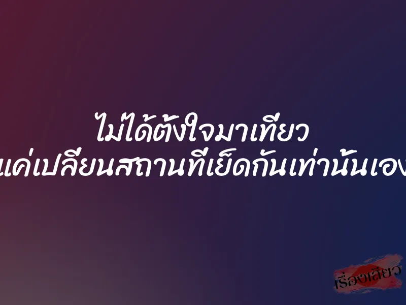 ไม่ได้ตั้งใจมาเที่ยว แค่เปลี่ยนสถานที่เย็ดกันเท่านั้นเอง