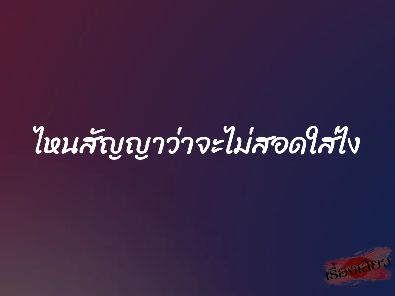 ไหนสัญญาว่าจะไม่สอดใส่ไง